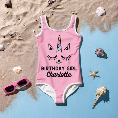 Caticorn Birthday Girl Custom Swimsuit