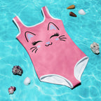 Girls Cute Cat Buttery Soft Swimsuit With UPF 50+
