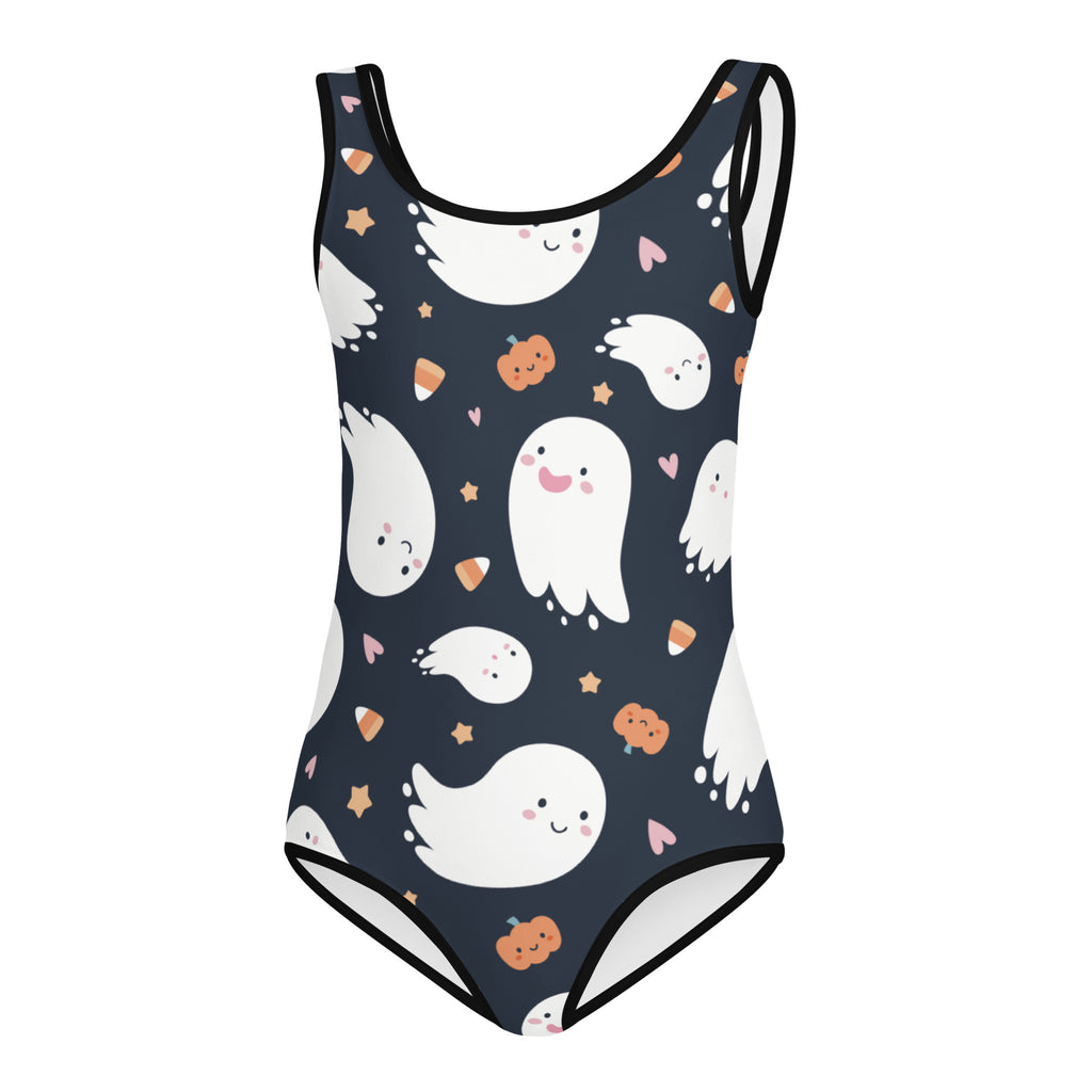 Girls Ghost and Candy Cane Halloween Buttery Soft Leotard - Quick Drying For Dance and Gymnastics