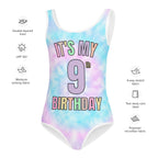 Girls Custom Age Faux Tie Dye Buttery Soft Leotard With Name On Back - Quick Drying For Dance and Gymnastics
