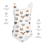 Girls Dog Face Buttery Soft Leotard - Quick Drying For Dance and Gymnastics