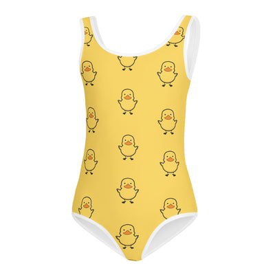 Girls Yellow Rubber Duck Buttery Soft Leotard - Quick Drying For Dance and Gymnastics