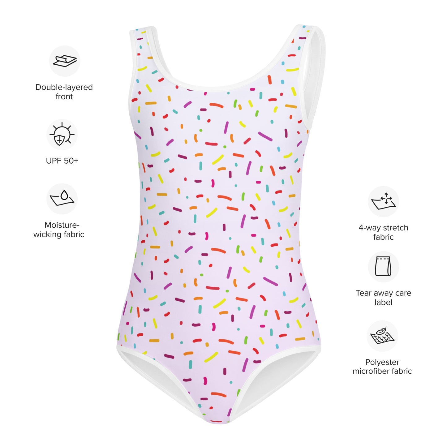 Girls Colorful Sprinkles Buttery Soft Leotard - Quick Drying For Dance and Gymnastics
