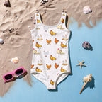 Girls Chicken Pattern Buttery Soft Swimsuit With UPF 50+