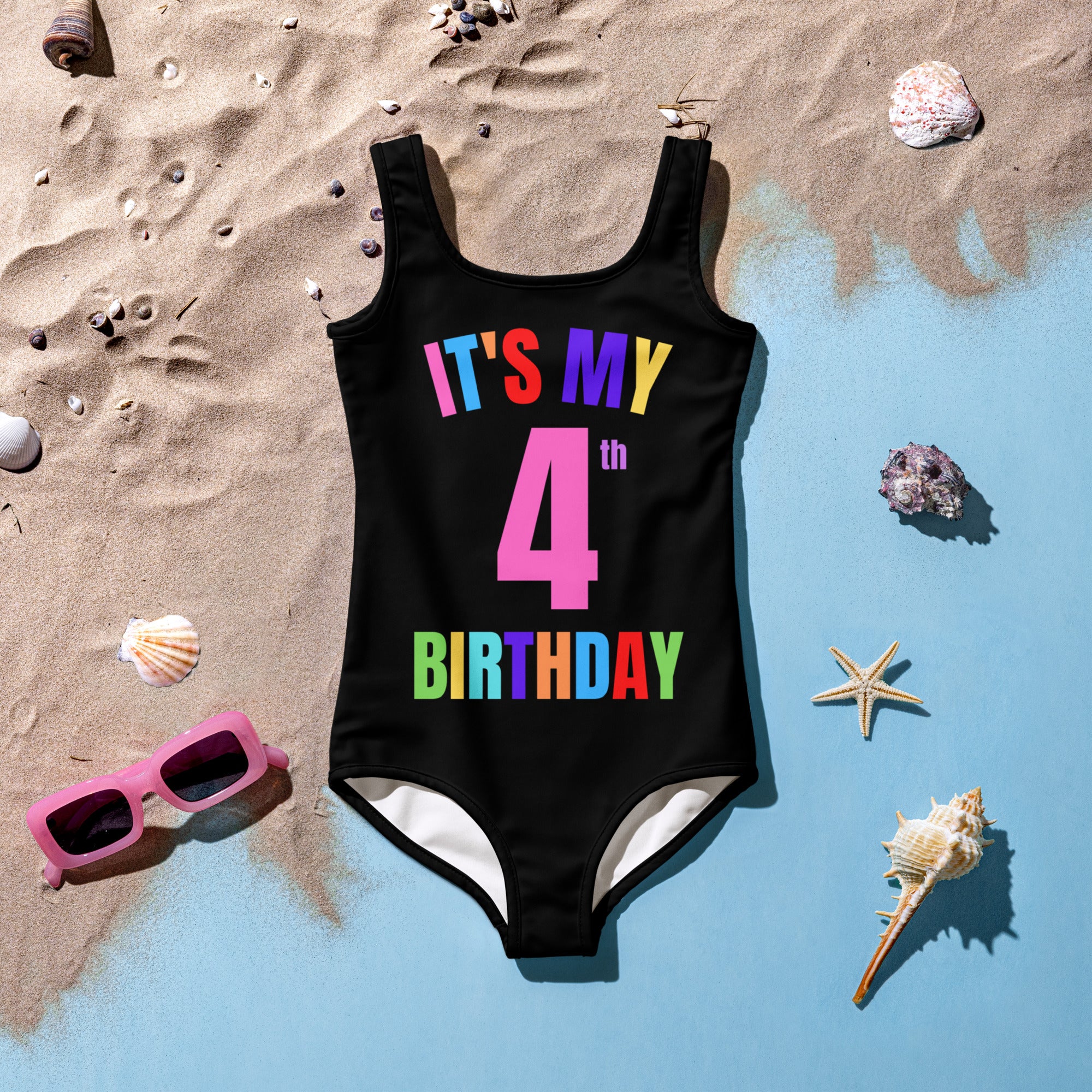 Girls Custom Age It's My Birthday Swimsuit