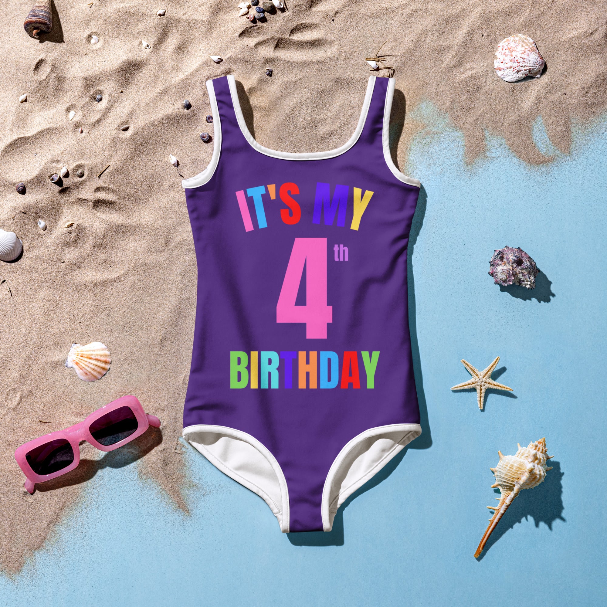 Girls Custom Age It's My Birthday Swimsuit