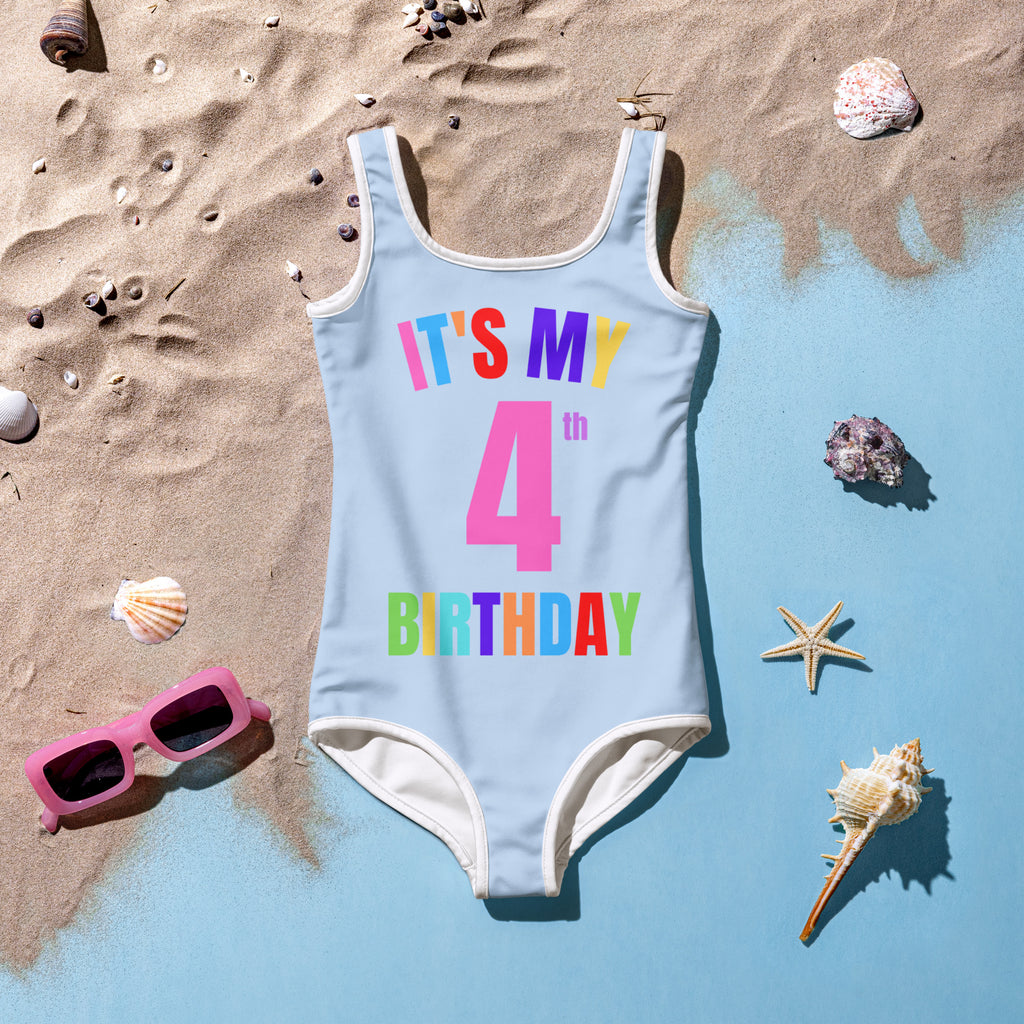 Girls Custom Age It's My Birthday Swimsuit