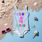 Girls Custom Age It's My Birthday Swimsuit