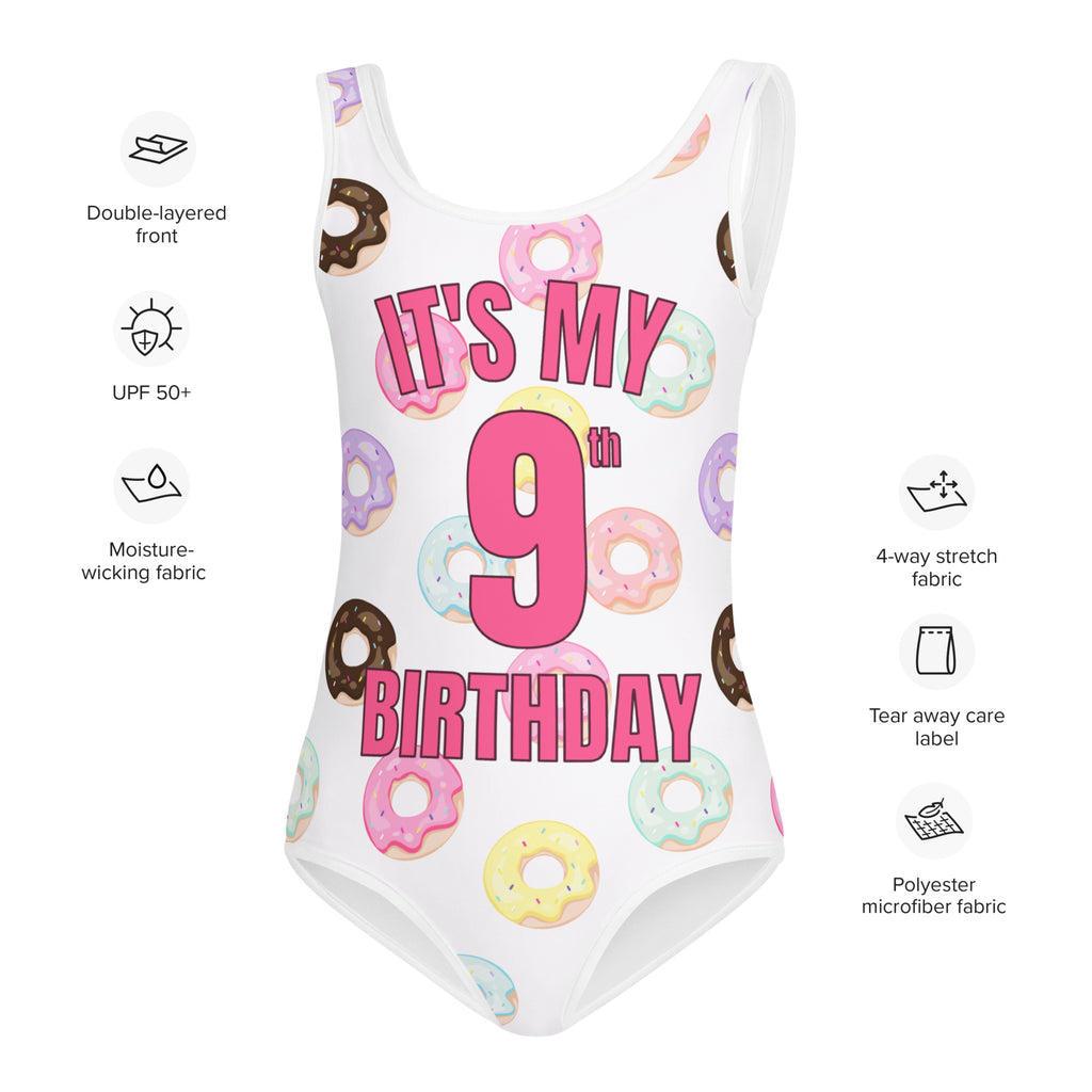 Girls Donuts Custom Age It's My Birthday Swimsuit