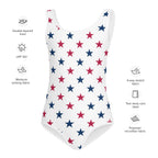 Girls Patriotic Stars Buttery Soft Swimsuit With UPF 50+