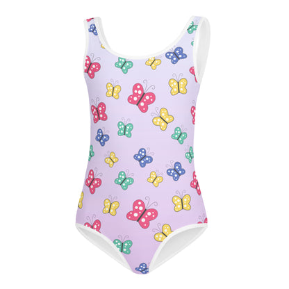 Girls Colorful Butterflies Buttery Soft Leotard
