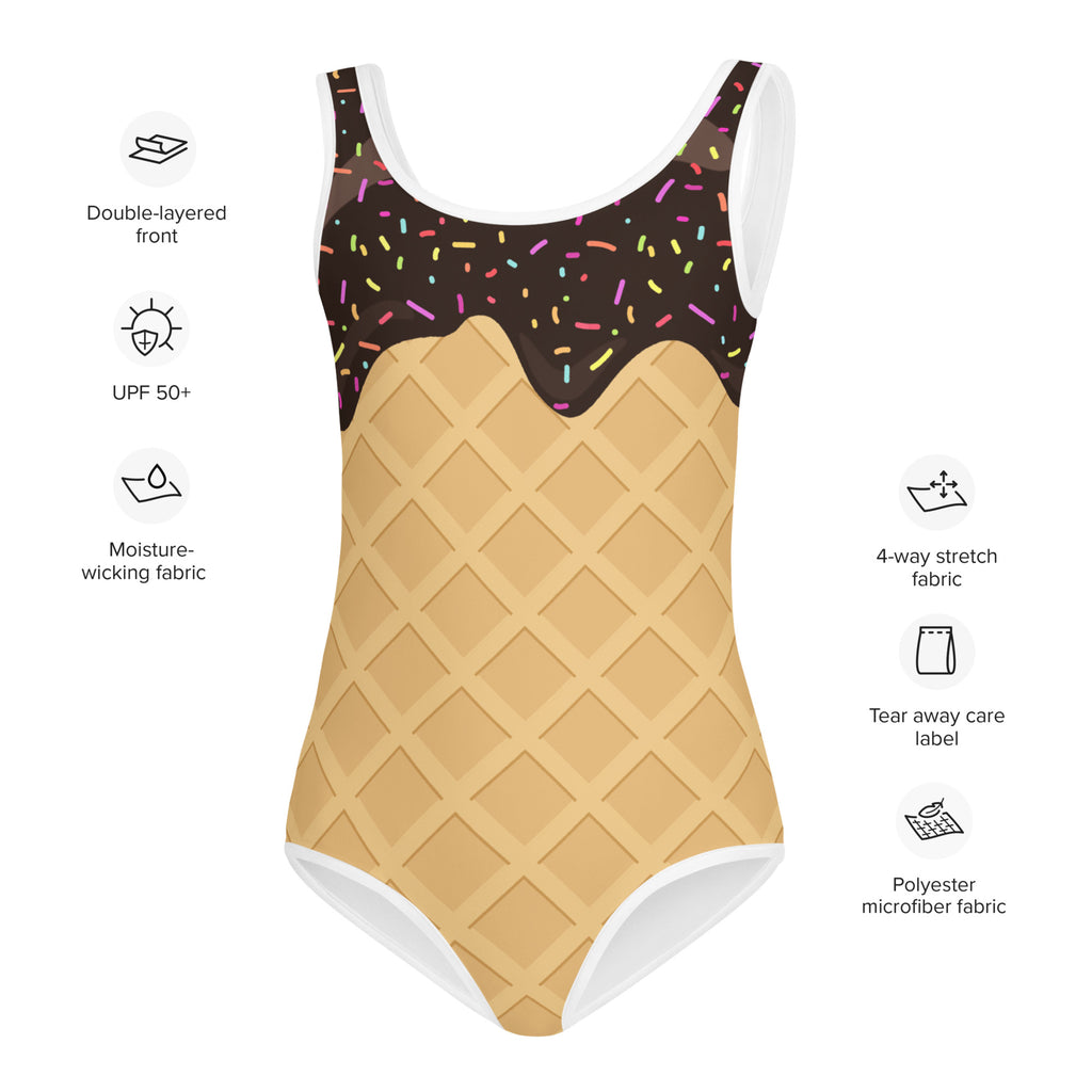 Girls Ice Cream Cone Buttery Soft Leotard - Quick Drying For Dance and Gymnastics