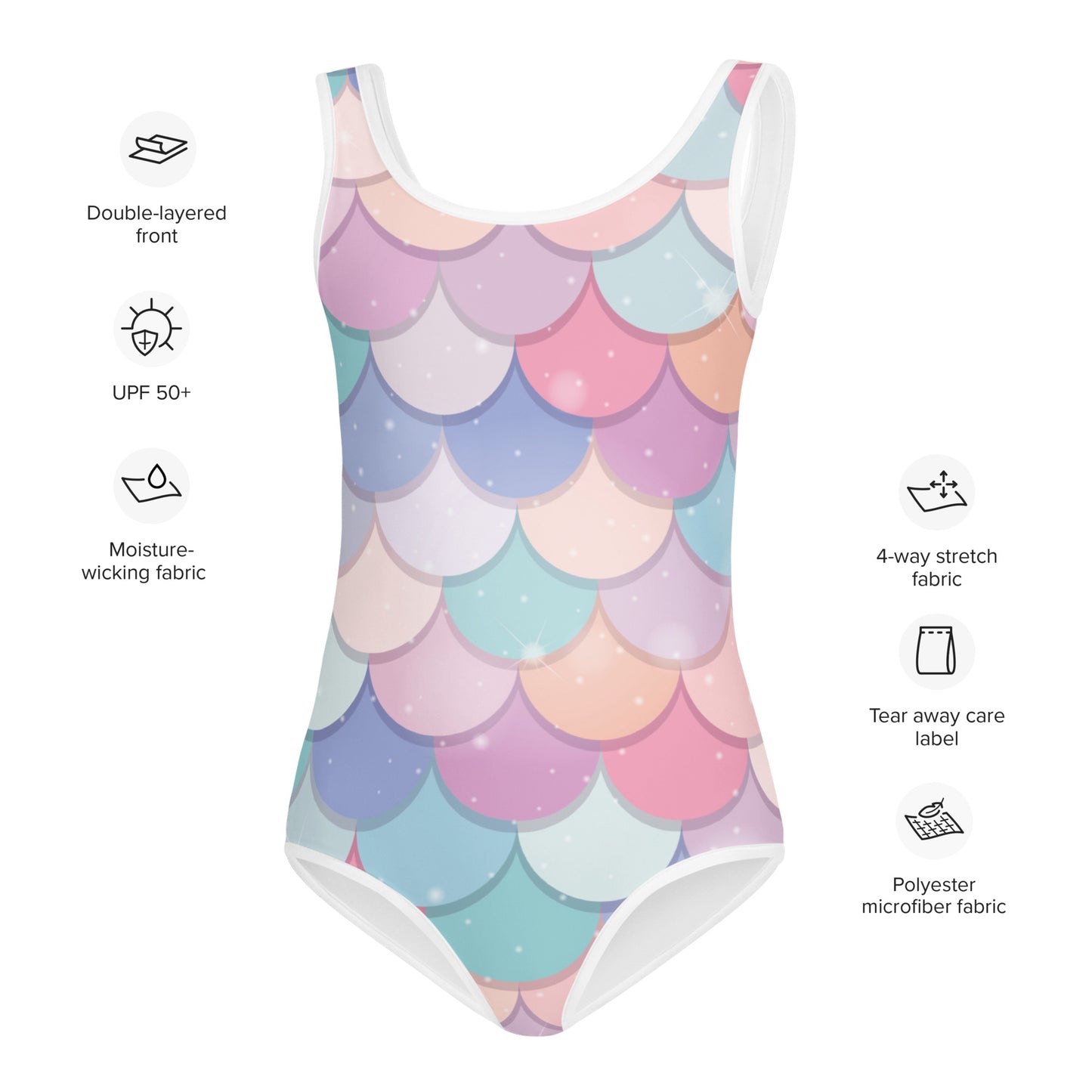 Girls Rainbow Mermaid Buttery Soft Leotard