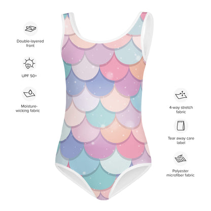 Girls Rainbow Mermaid Buttery Soft Leotard