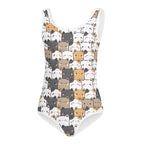Girls Kawaii Cat Face Buttery Soft Leotard - Quick Drying For Dance and Gymnastics