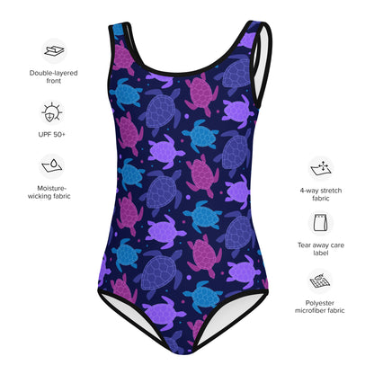 Girls Purple Sea Turtles Buttery Soft Leotard
