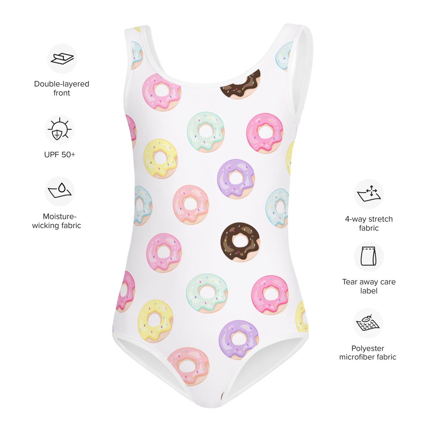 Girls Colorful Donuts Buttery Soft Leotard