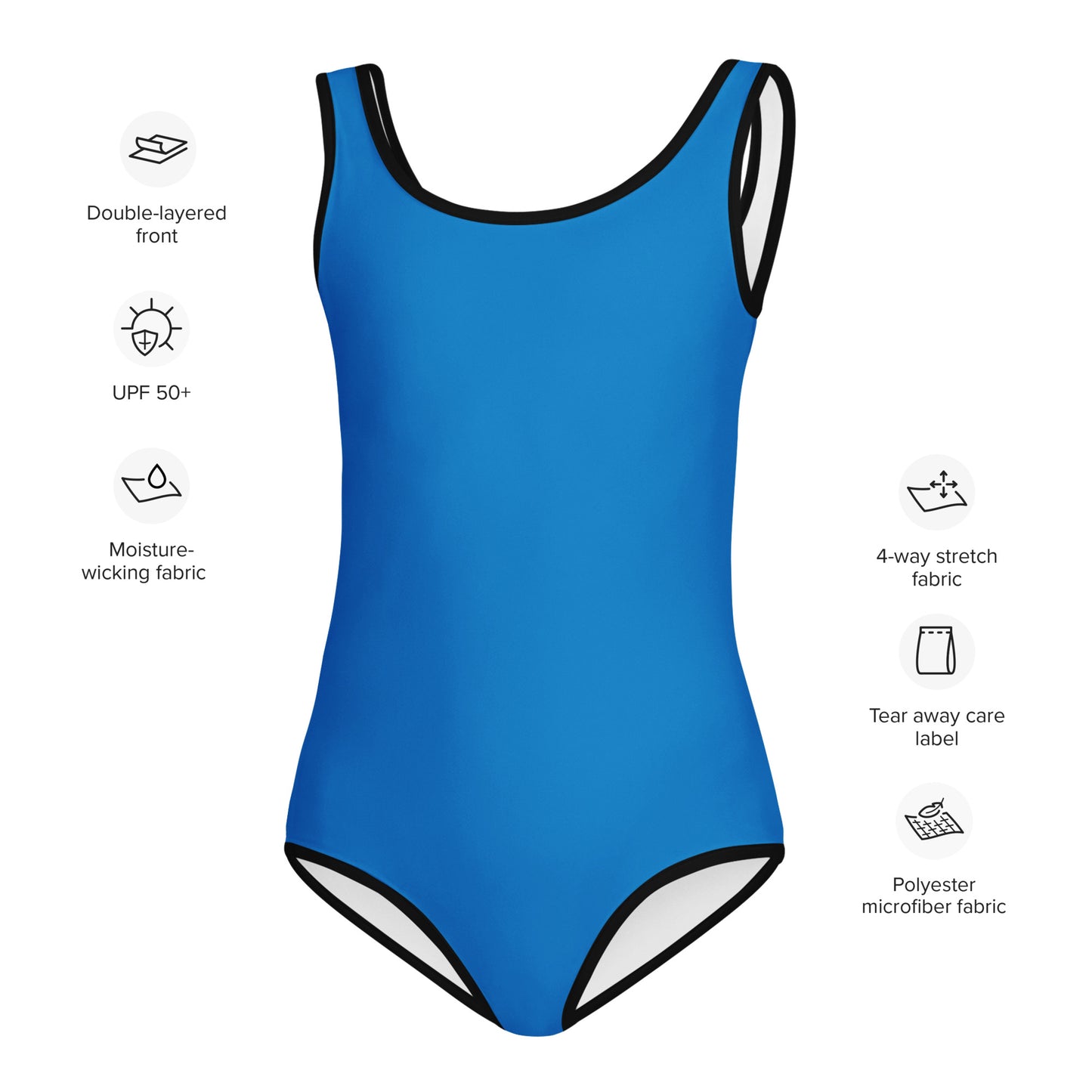 Girls Navy Blue Buttery Soft Swimsuit With UPF 50+