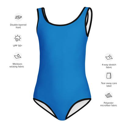 Girls Navy Blue Buttery Soft Swimsuit With UPF 50+