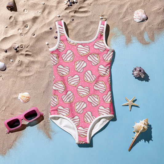 Girls Heart Cookies & Sprinkles Buttery Soft Swimsuit With UPF 50+