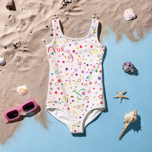 Girls Party Confetti Buttery Soft Swimsuit With UPF 50+