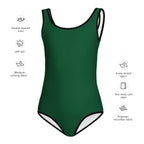 Girls Dark Green Buttery Soft Swimsuit With UPF 50+