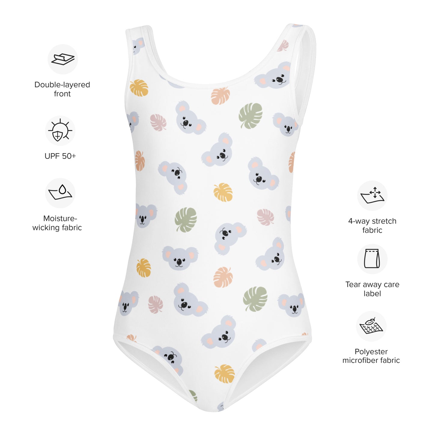Girls Koala Bear Buttery Soft Leotard - Quick Drying For Dance and Gymnastics