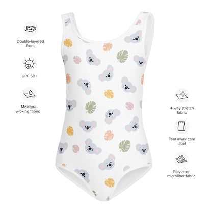 Girls Koala Bear Buttery Soft Leotard - Quick Drying For Dance and Gymnastics