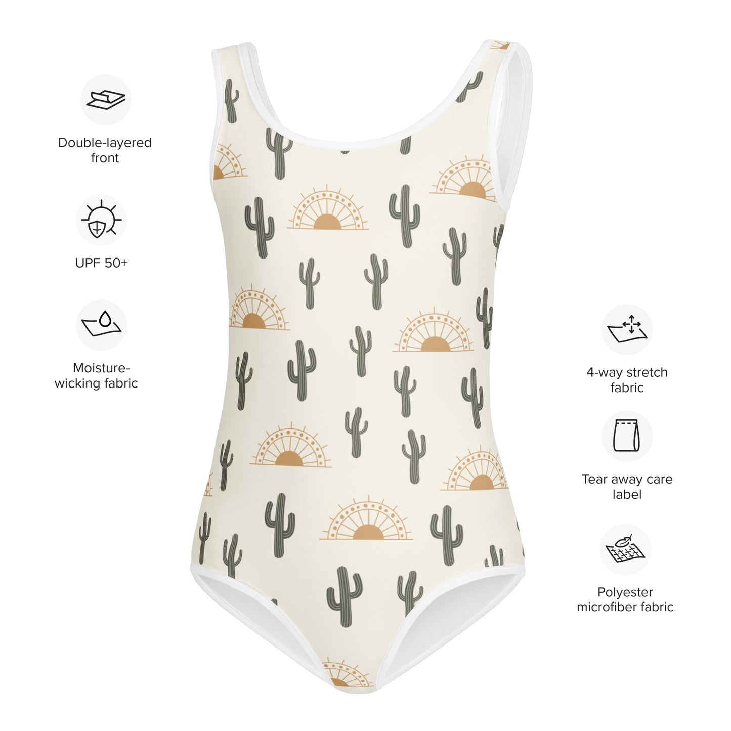 Girls Cactus Desert Sunrise Buttery Soft Leotard - Quick Drying For Dance and Gymnastics