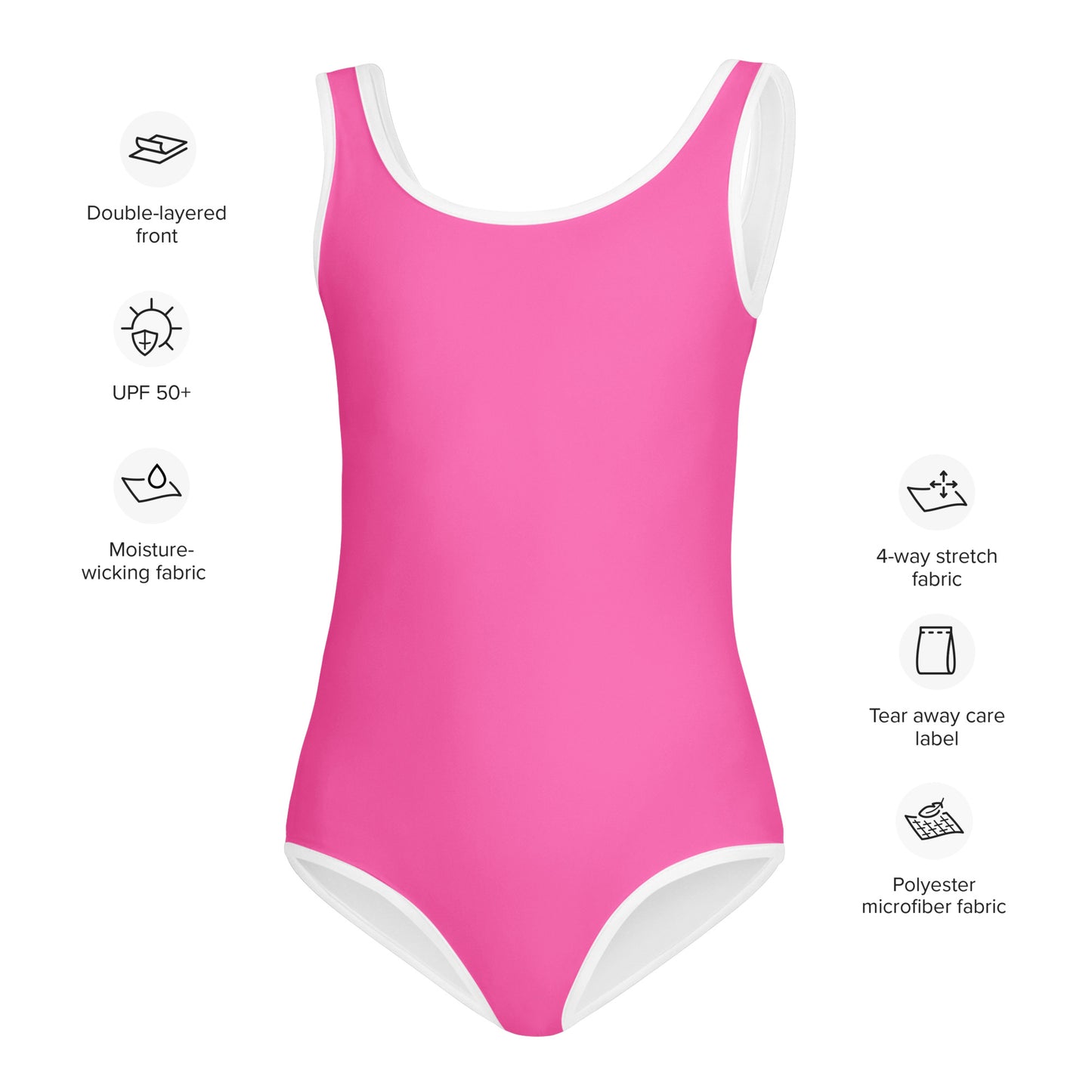 Girls Hot Pink Buttery Soft Leotard - Quick Drying For Dance and Gymnastics