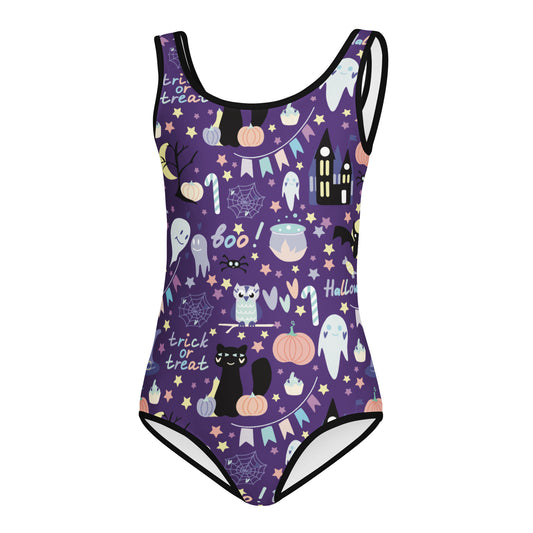 Girls Spooky Halloween Buttery Soft Leotard - Quick Drying For Dance and Gymnastics