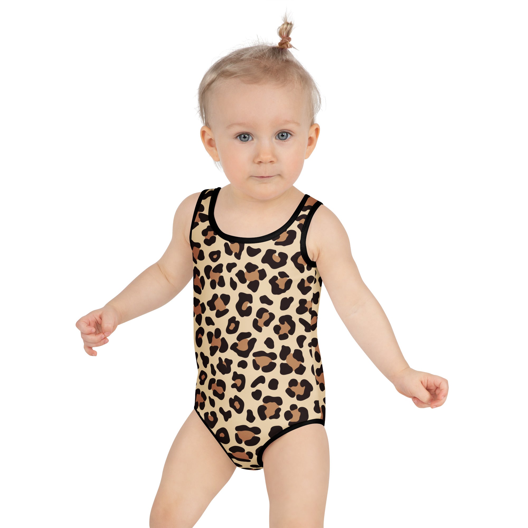 Girls Leopard Print Buttery Soft Swimsuit With UPF 50+