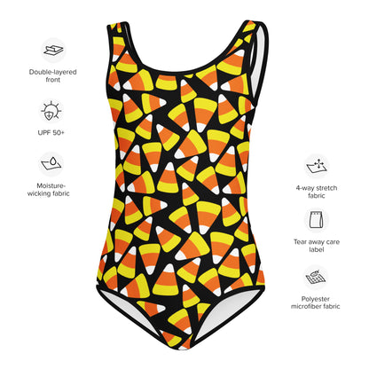 Girls Candy Corn Halloween Buttery Soft Leotard - Quick Drying For Dance and Gymnastics