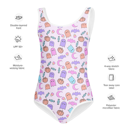 Girls Halloween Pattern Buttery Soft Leotard - Quick Drying For Dance and Gymnastics