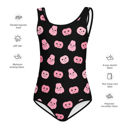 Girls Pink Pumpkins Halloween Buttery Soft Leotard - Quick Drying For Dance and Gymnastics