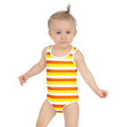 Girls Candy Corn Stripes Buttery Soft Swimsuit With UPF 50+