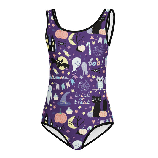 Girls Spooky Halloween Buttery Soft Leotard - Quick Drying For Dance and Gymnastics