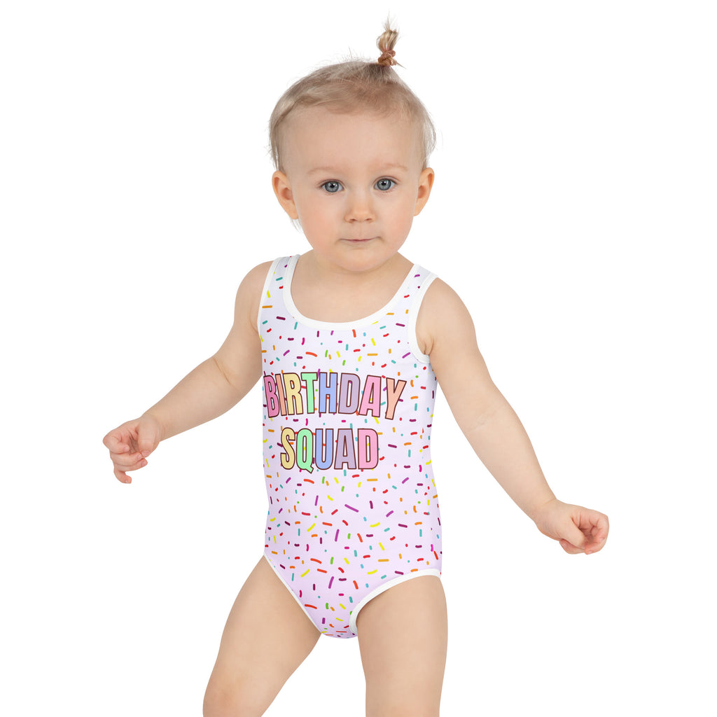 Colorful Sprinkles Birthday Squad Buttery Soft Swimsuit