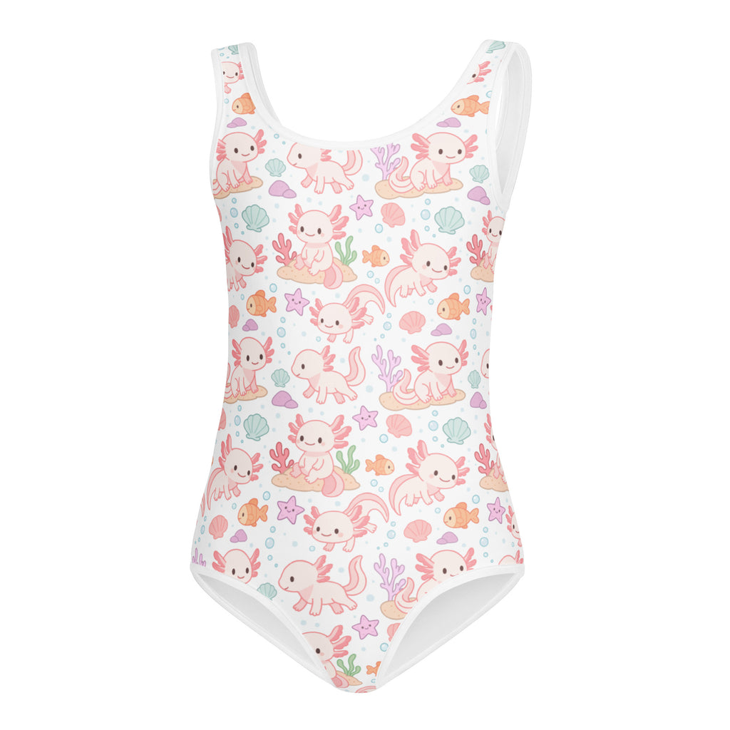 Girls Cute Axolotl Buttery Soft Leotard - Quick Drying For Dance and Gymnastics