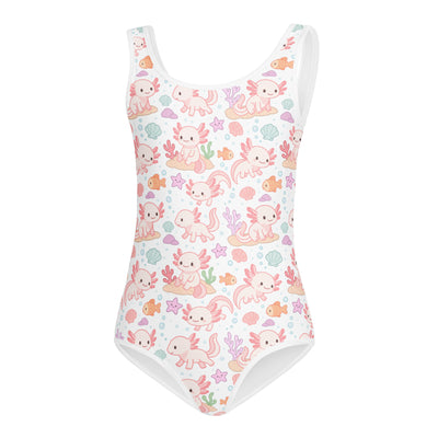 Girls Cute Axolotl Buttery Soft Leotard - Quick Drying For Dance and Gymnastics