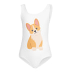 Girls Corgi Dog Buttery Soft Leotard - Quick Drying For Dance and Gymnastics