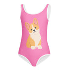 Girls Corgi Dog Buttery Soft Leotard - Quick Drying For Dance and Gymnastics