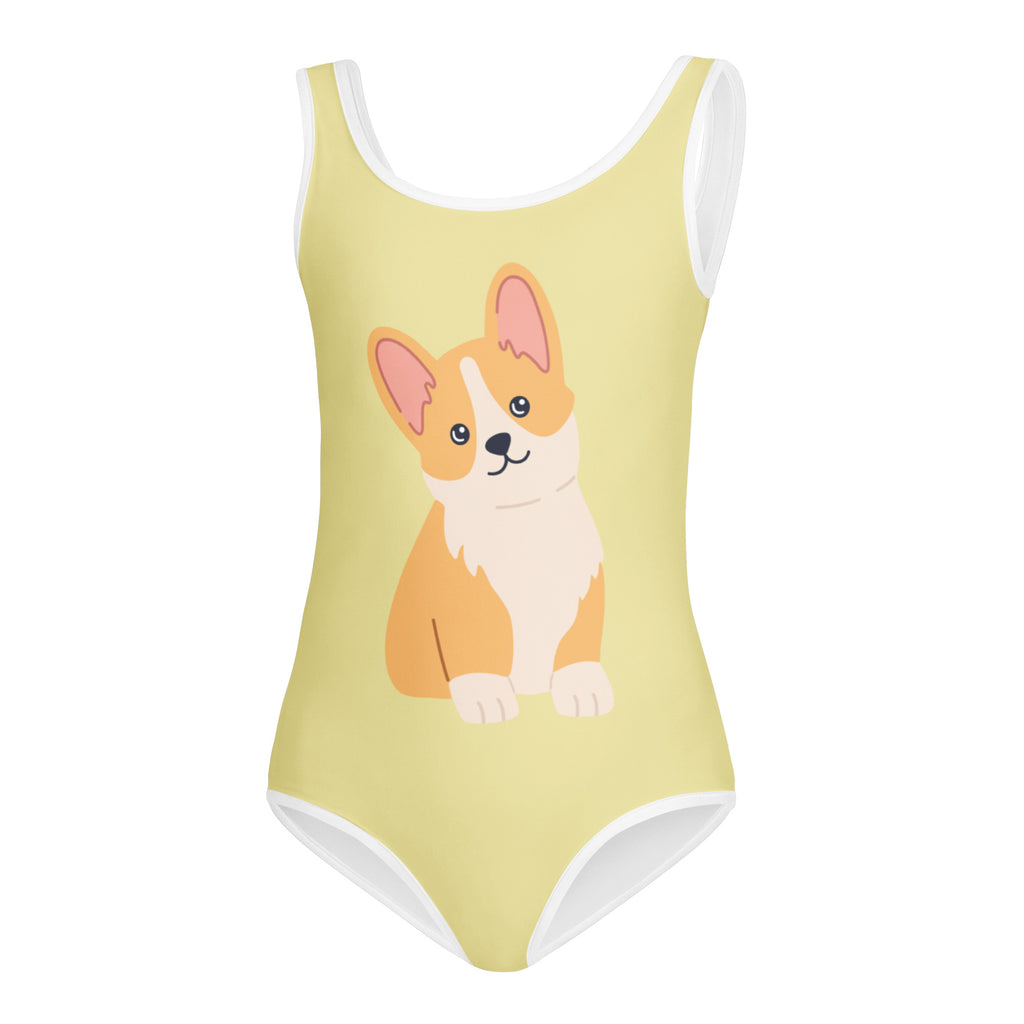 Girls Corgi Dog Buttery Soft Leotard - Quick Drying For Dance and Gymnastics
