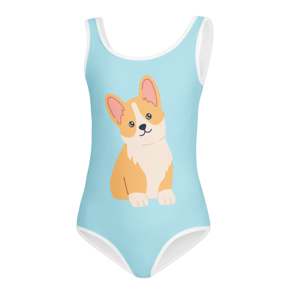 Girls Corgi Dog Buttery Soft Leotard - Quick Drying For Dance and Gymnastics