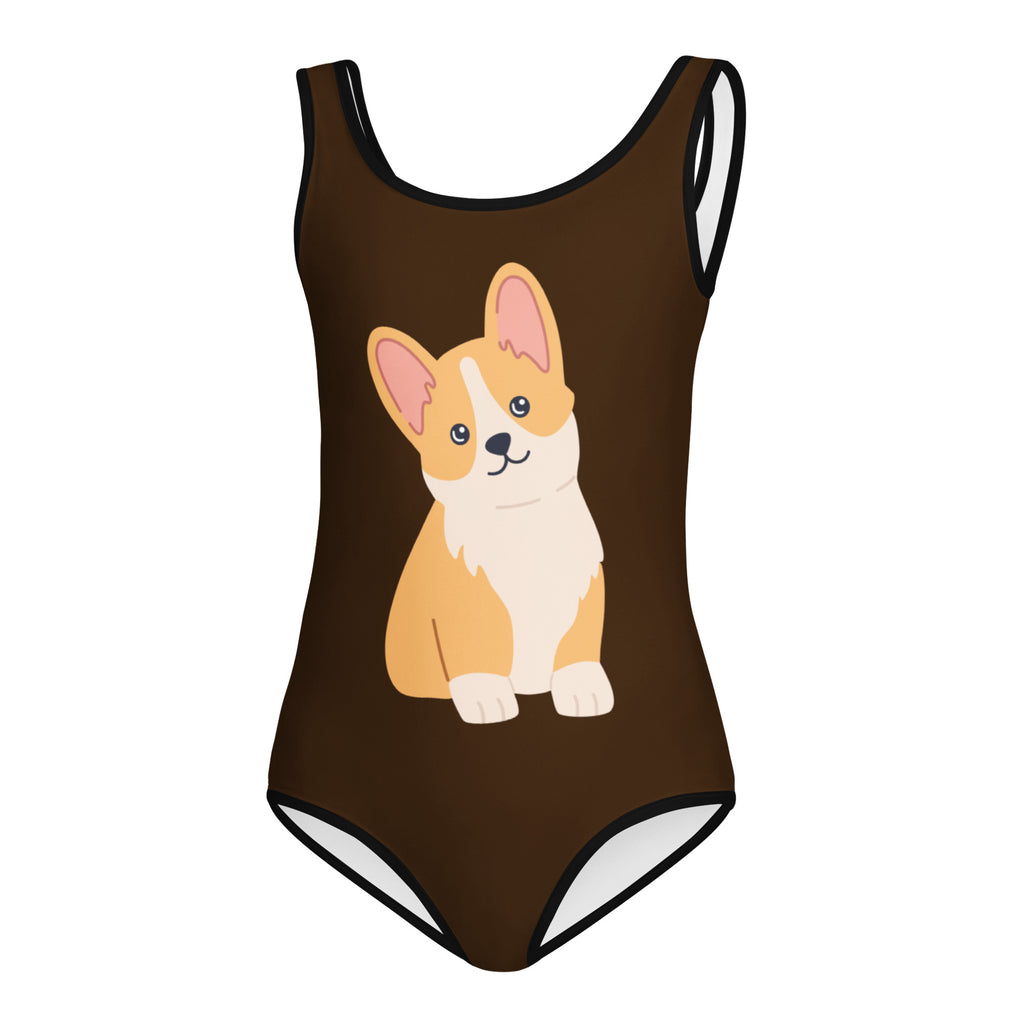 Girls Corgi Dog Buttery Soft Leotard - Quick Drying For Dance and Gymnastics