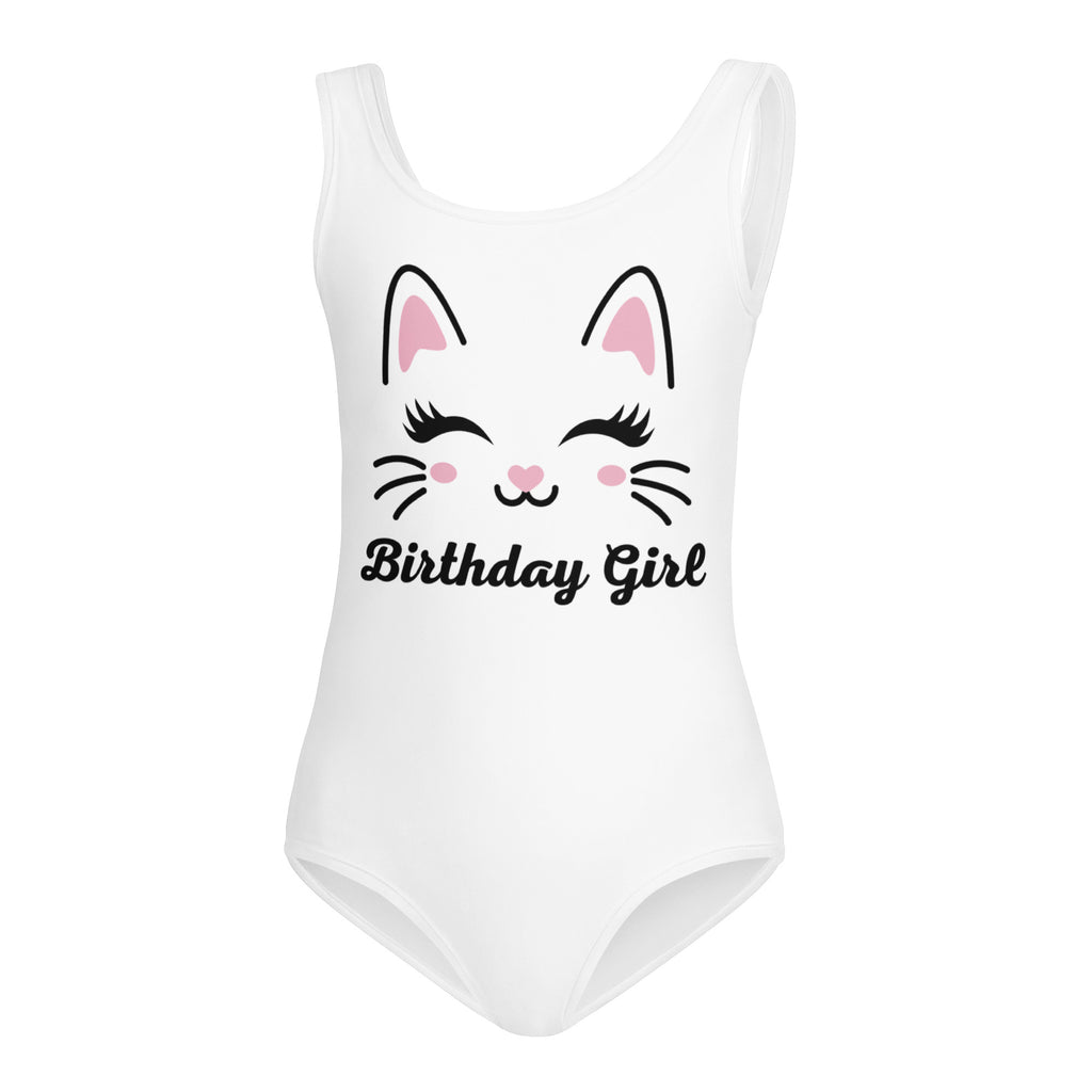 Birthday Girl Cute Cat Buttery Soft Leotard - Quick Drying For Dance and Gymnastics