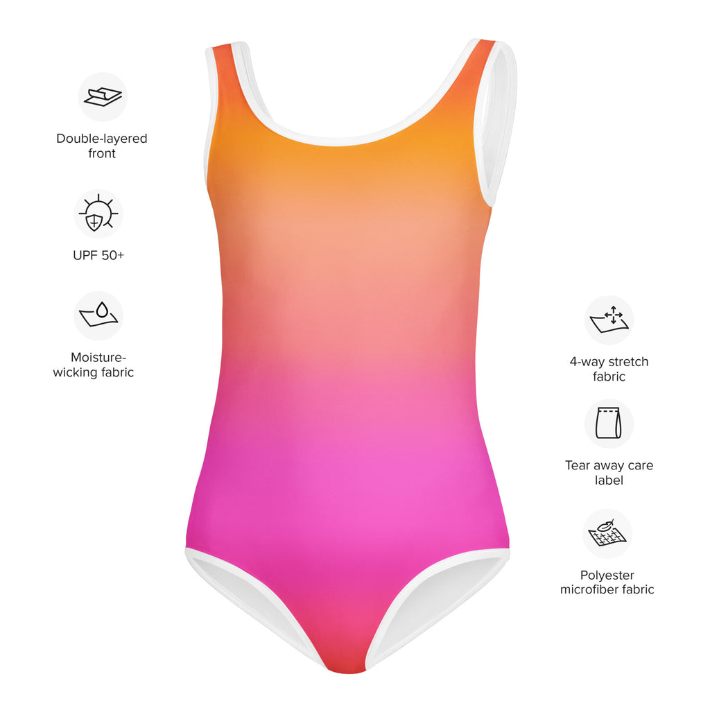 Girls Sunset Ombre Buttery Soft Leotard - Quick Drying For Dance and Gymnastics