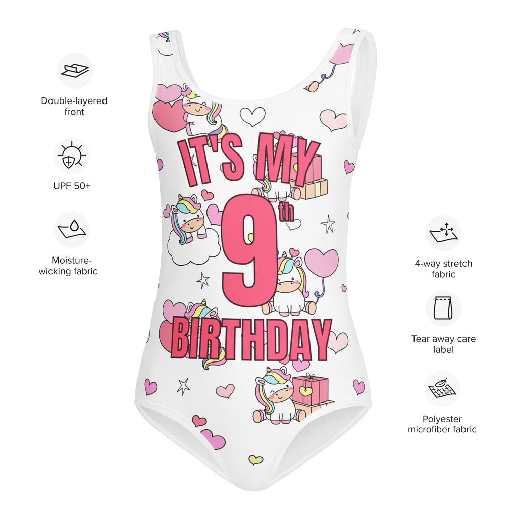 Girls Unicorn Birthday Custom Age It's My Birthday Leotard - Quick Drying For Dance and Gymnastics