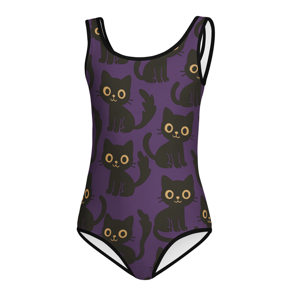 Girls Black Cat Halloween Leotard – Buttery-Soft, Quick-Dry 4-Way Stretch Comfort for Dance & Gymnastics
