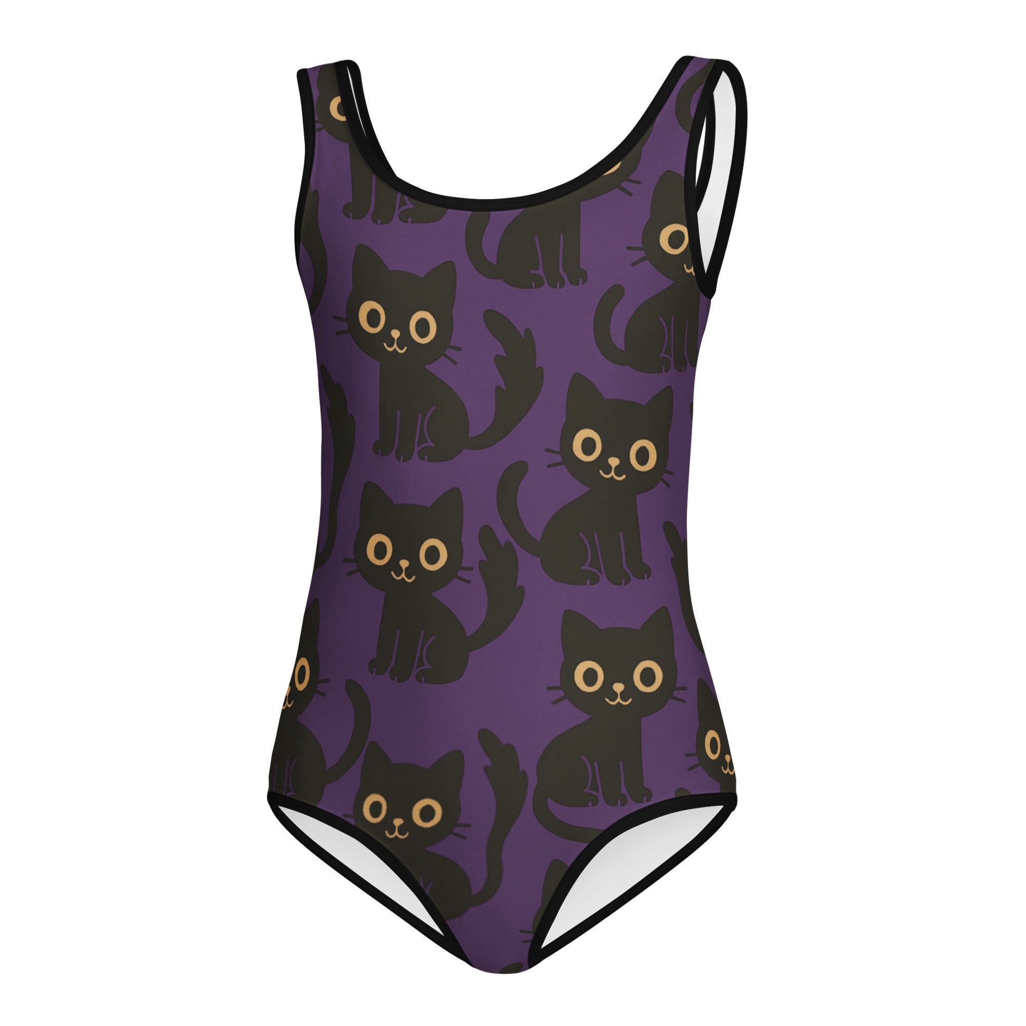 Girls Black Cat Halloween Leotard – Buttery-Soft, Quick-Dry 4-Way Stretch Comfort for Dance & Gymnastics